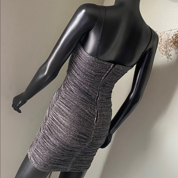 Crystal Doll Glittery Black Runched Dress 🔥 - Picture 6 of 15